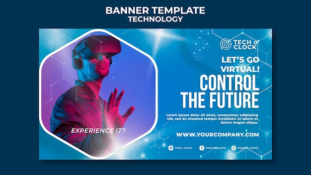 Free PSD virtual reality banner template