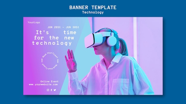 Virtual reality banner template