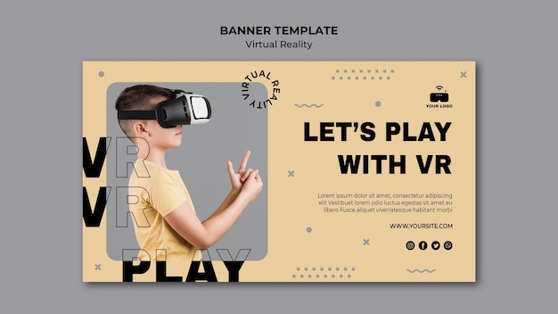 PSD gratuito banner di realtà virtuale