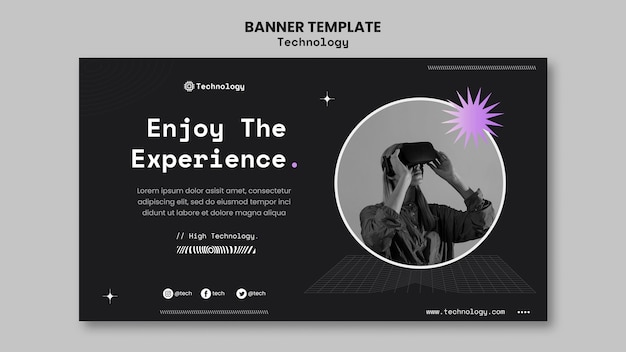 Free PSD virtual reality experience banner template