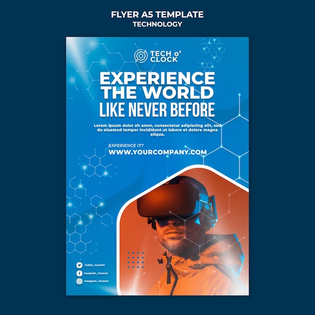 Free PSD virtual reality flyer template