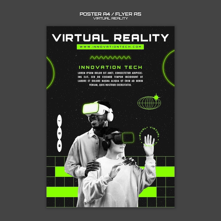 Free PSD virtual reality flyer template