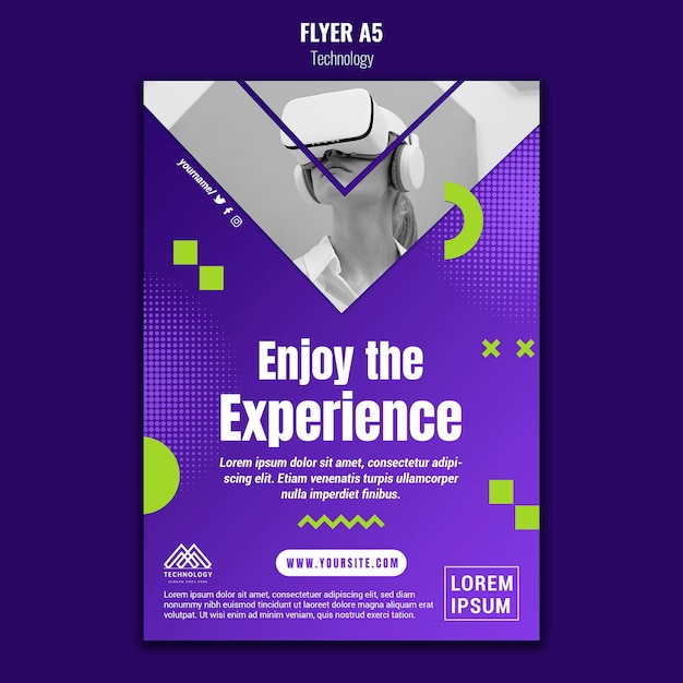 Free PSD virtual reality flyer template