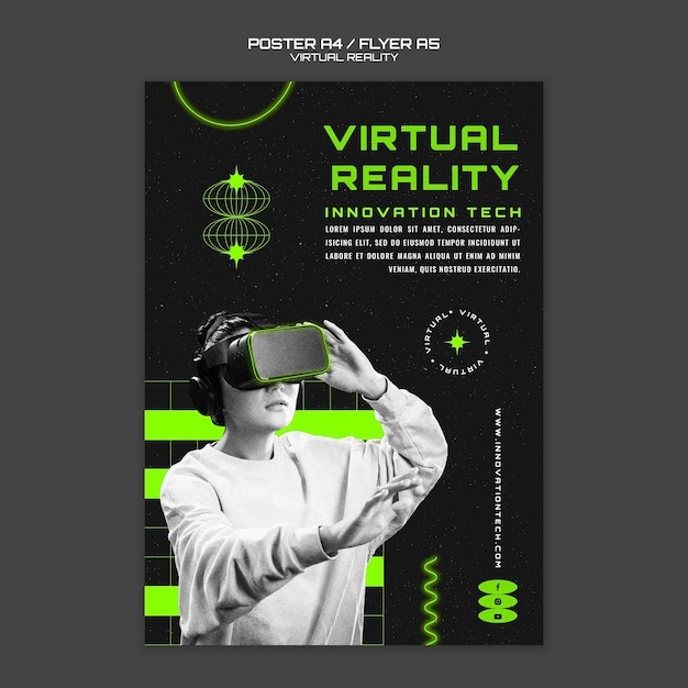 Free PSD virtual reality innovation poster template