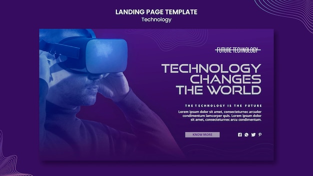 Virtual reality landing page template