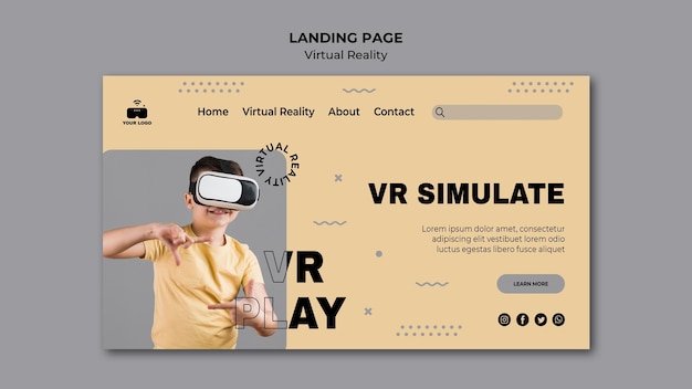 Tema della pagina di destinazione della realtà virtuale