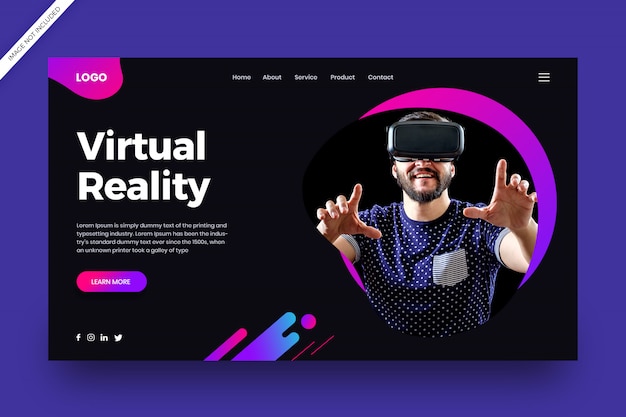 Virtual reality landing page