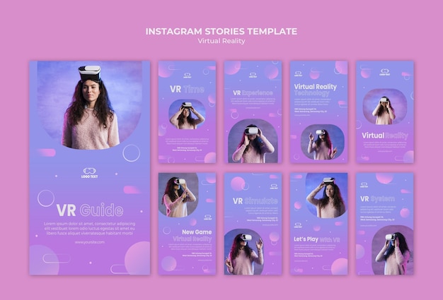 Free PSD virtual reality play together instagram stories