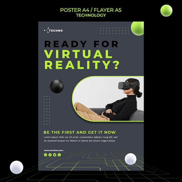 Free PSD virtual reality poster template