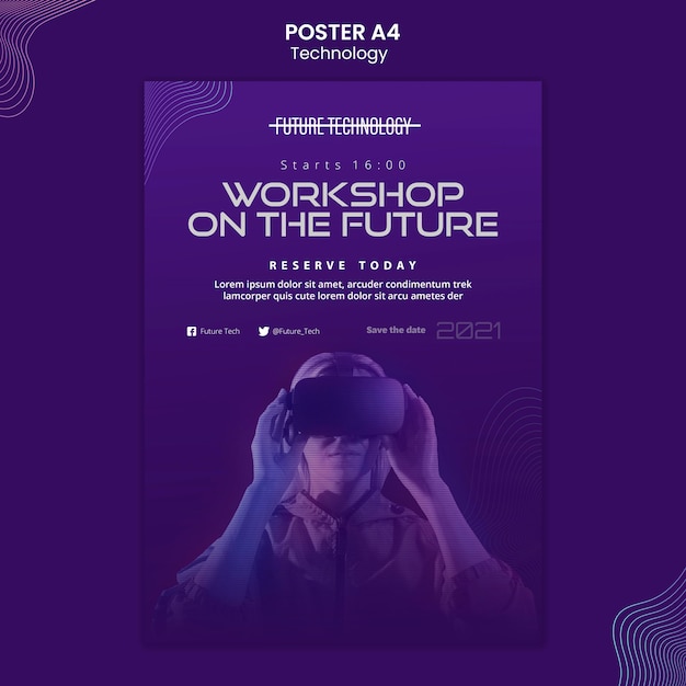 Free PSD virtual reality poster template