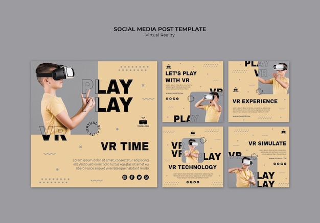 Free PSD virtual reality social media post