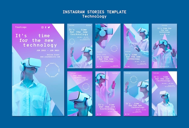 Free PSD virtual reality social media stories