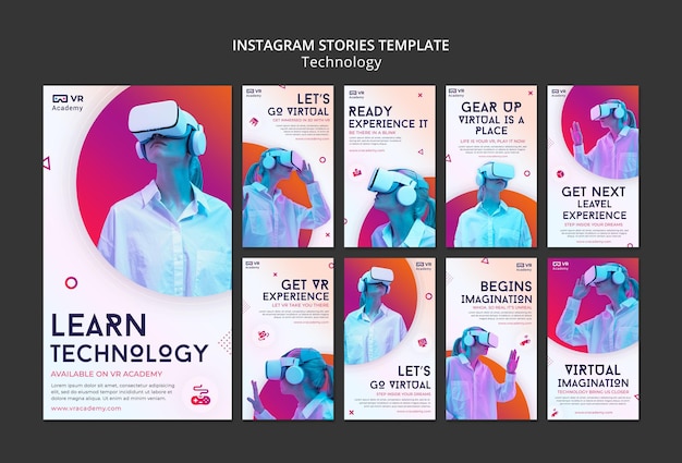 Free PSD virtual reality social media stories