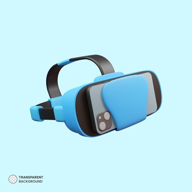 Значок гарнитуры виртуальной реальности VR Изолированная трехмерная иллюстрация рендеринга