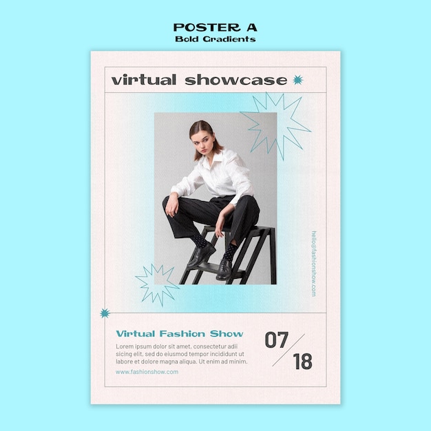 Free PSD virtual showcase poster template