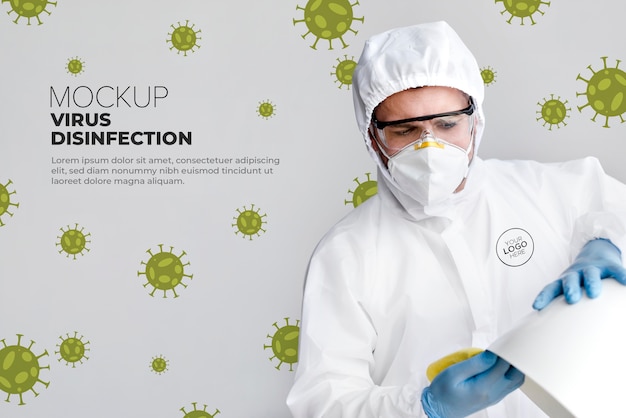 Virus disinfection concept mock-up