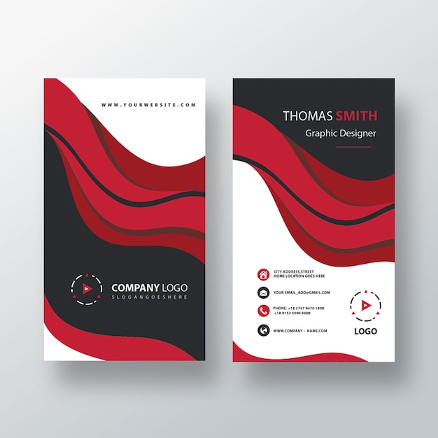 Vertical Visit Card Template Design