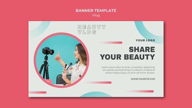 Free PSD vlog concept banner template