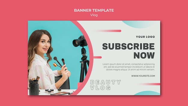 Vlog concept banner template