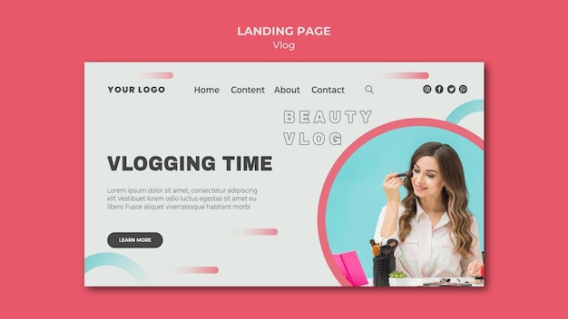 Vlog concept landing page template