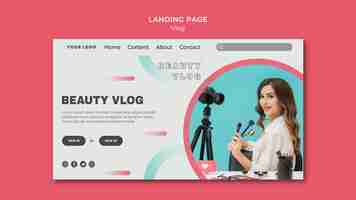 無料PSD vlogコンセプトランディングページテンプレート