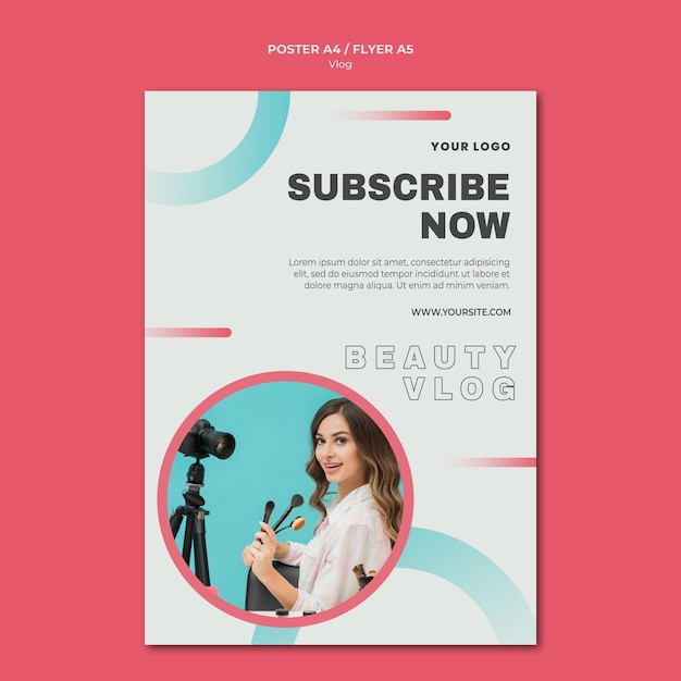 Free PSD vlog concept poster template