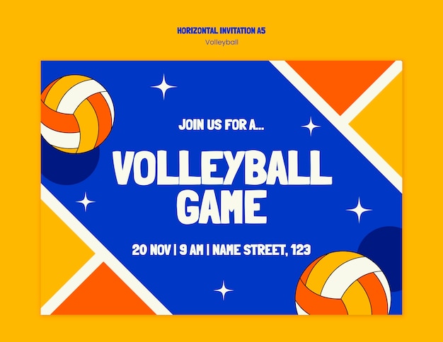volleyball invitation template design