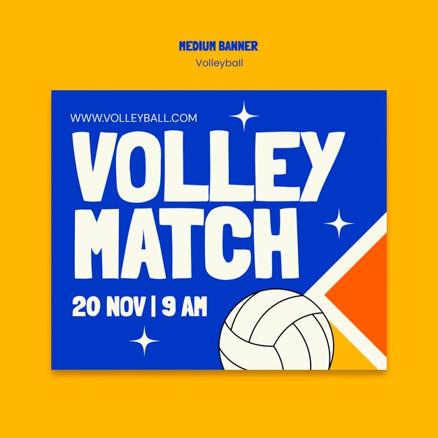 volleyball medium banner template design