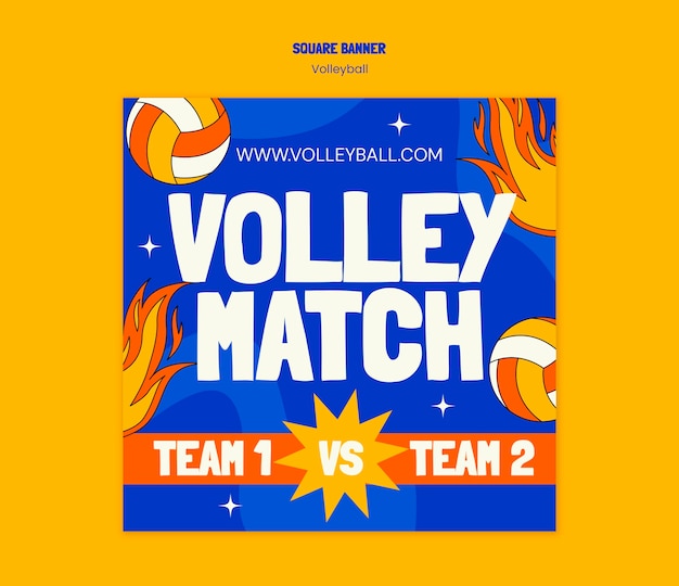 volleyball square banner template design