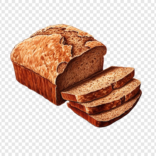 Vollkornbrot brown bread isolated on transparent background