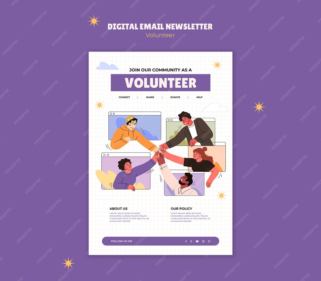 Free PSD | Volunteer template design