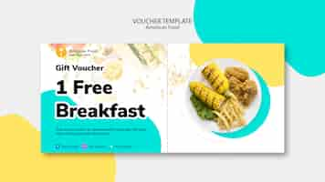 PSD gratuito modello di buono per la colazione gratuita