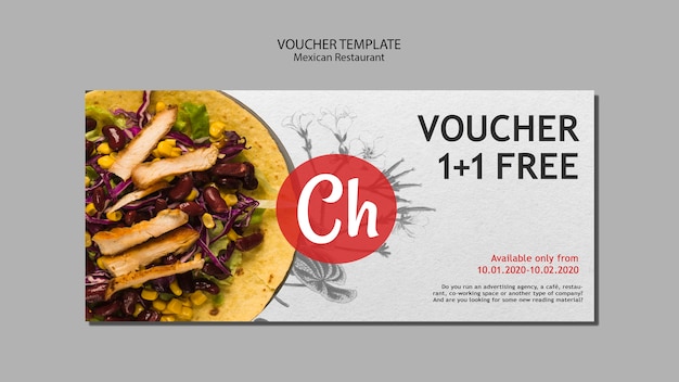 Voucher template for mexican restaurant