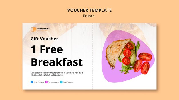 voucher template with brunch concept