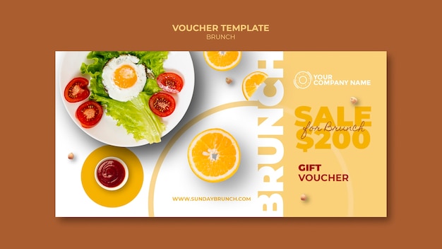 Voucher template with brunch theme