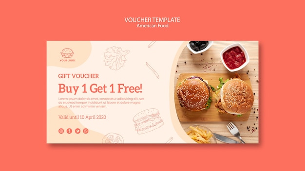 Free PSD voucher template with offer