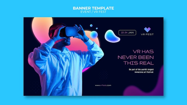 Free PSD vr event banner design template