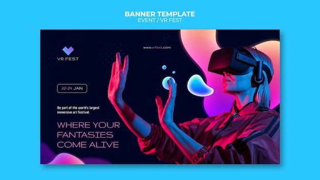 Free PSD vr event banner design template