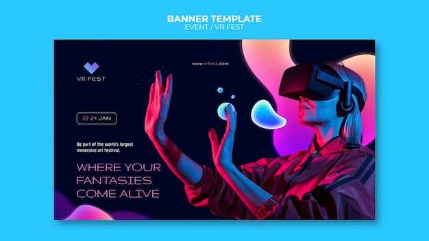 PSD gratuito modello di progettazione banner evento vr