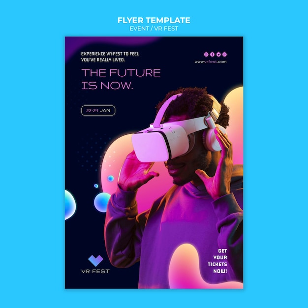 Free PSD vr event flyer design template