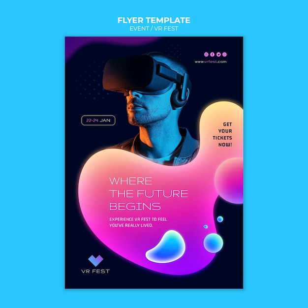 Free PSD vr event flyer design template