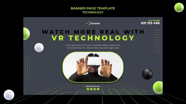 VRテクノロジーバナーテンプレート