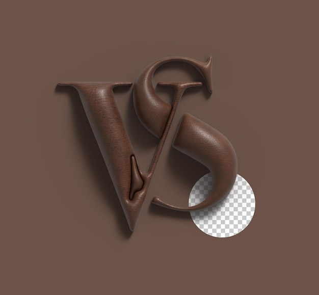 Vs rispetto al segno 3d render logo della lettera aziendale