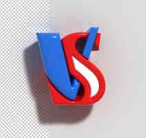 PSD gratuito vs versus sign 3d render letter company logo