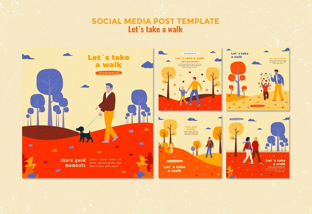 Walk in nature social media post template