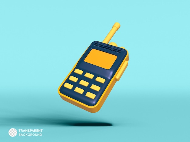 Free PSD walkie talkie icon isolated 3d render illustration