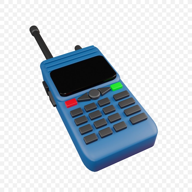 Walkie talkie radio transceiver isolated icon 3d render illustration