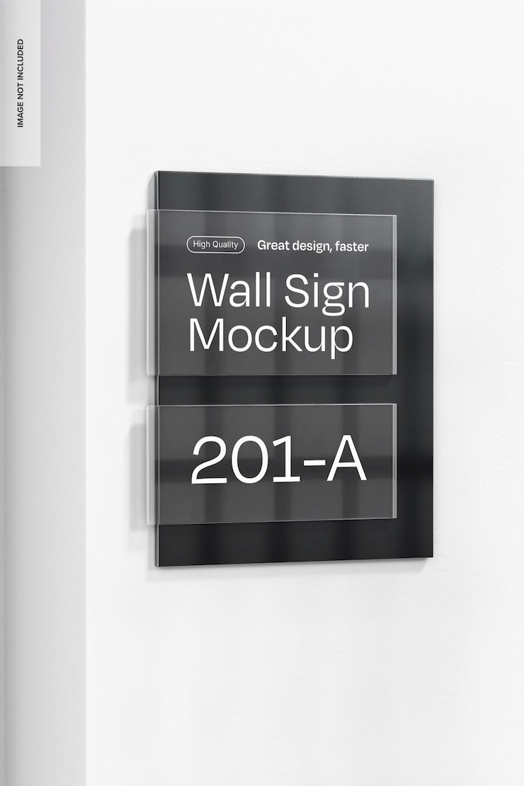Free PSD wall sign mockup