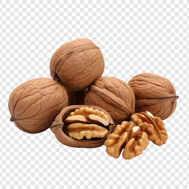 무료 PSD 투명한 배경에 고립된 walnuts