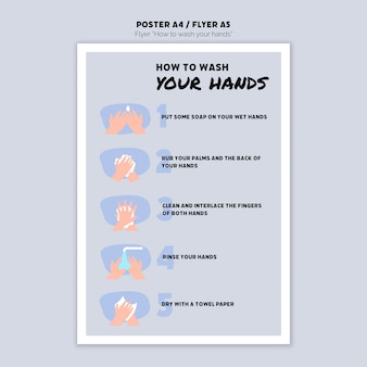 Wash your hands flyer template